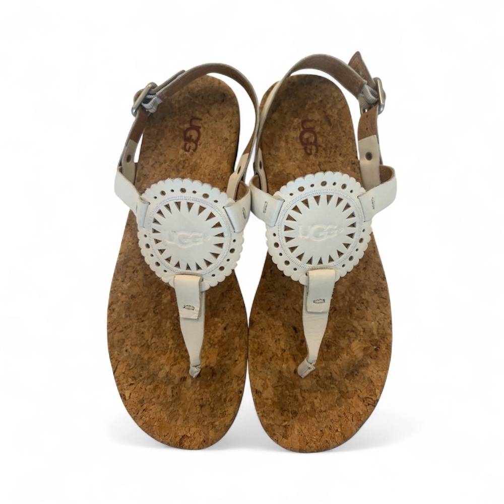 UGG Women's Ayden White Leather Sandals